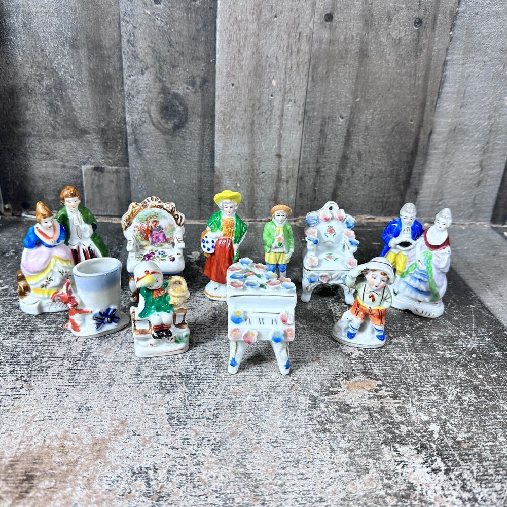 Vintage Occupied Japan Figurines Ceramic Lot X 10